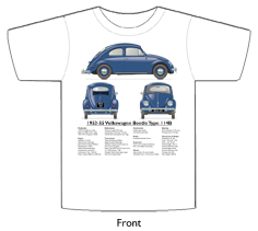 VW Beetle Type 114B 1953-55 T-shirt Front